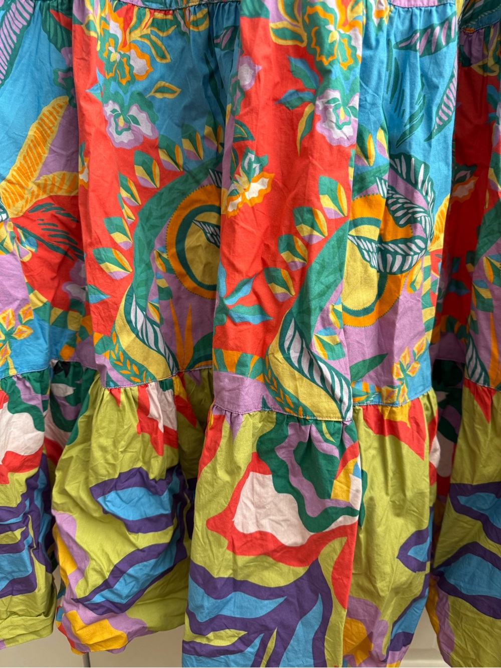 Briton Court 100% Cotton Tiered Floral Maxi Dress S/M - Picture 4 of 7